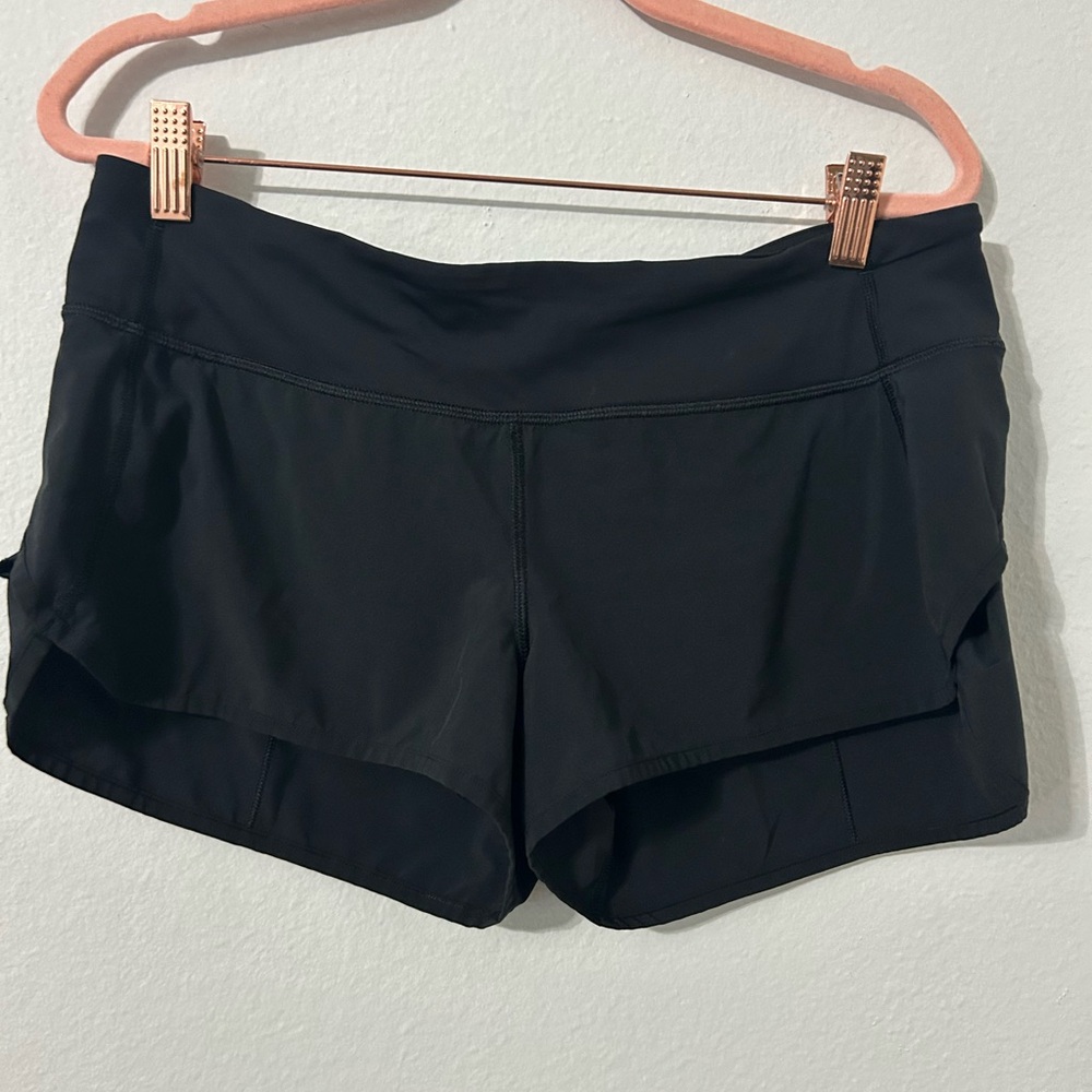 Lululemon Athletica Black Athletic Shorts with Rolled Hem